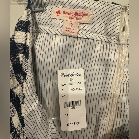 NWT Brooks Brothers plaid twill skirt - Picture 3 of 3